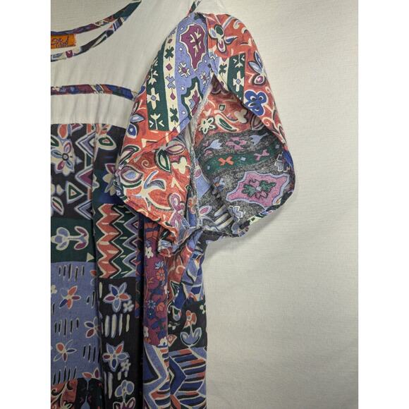 Sea Wind Womens Vtg Floral Muumuu Large Boho Pattern Geometric Print Tent Dress - Picture 2 of 6
